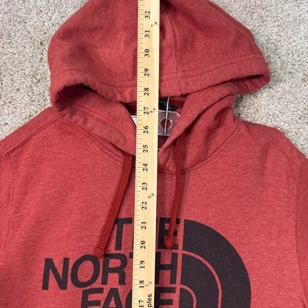 The North Face Hoodie Mens Medium Half Dome Logo Red Heather Pullover EUC
